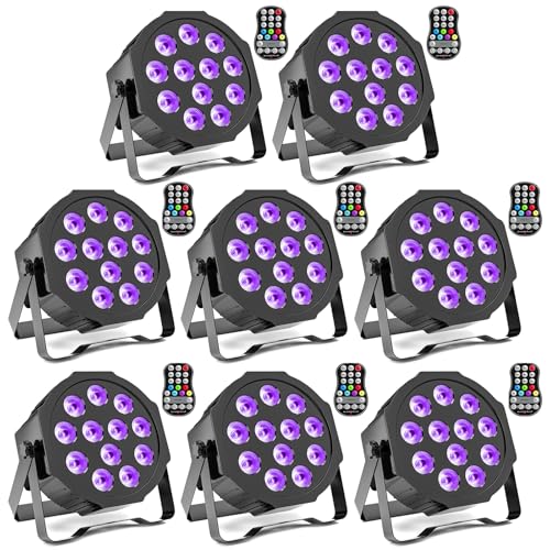 Rechargeable Par Lights Uplights RGBWA+UV 6-in-1 LED Battery Powered Stage