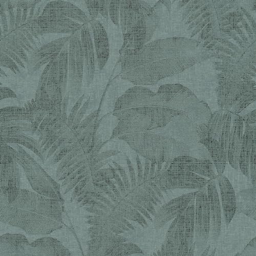Papier peint nature Profhome 373963-GU papier peint intissé légèrement texturé au used look mat vert 5,33 m2