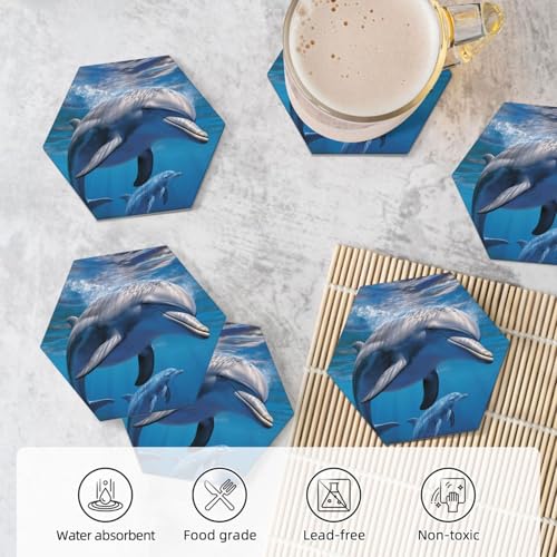 Dessous de verre dauphin pour table basse moderne et apéritif entre amis - 6