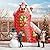 12FT Christmas Inflatable Outdoor Decoration, Huge Christmas Castle with Santa Snowman and Reindeer with Built-in LED Lights, Giant Blow Up House with Chimney for Xmas Decor Lawn, Yard, Party