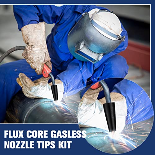 Therwen 48 Pcs Flux Core Gasless Nozzle Tips Kit Kp1939-1 Flux Core Welder Mig Welder Flux Welder Contact Tips Gasless Nozzle Gas Diffusers For Mig Welder Mig Gun (0.035"(0.9Mm) Kit) #TOP2
