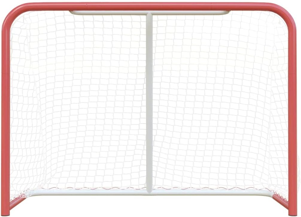 vidaXL Hockey Goal with Net Red&White 60.2x23.6x46.5 Steel&Polyester