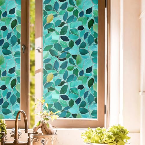 Vinilo decorativo para ventana 40x300 cm Verde teal miniatura 1