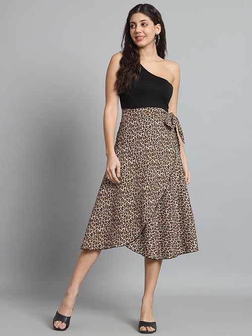 Image of GirlCode Women's Boho Floral Print Wrap Front Self Tie Knot Midi Skirt Women & Girls