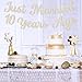 Ramciyo Just Married 10 Years Ago Banner - NO DIY, Happy 10th Anniversary Banner, Cheers to 10 Years Banner, Happy 10th Wedding Anniversary Party Decorations Champagne Gold Glitter