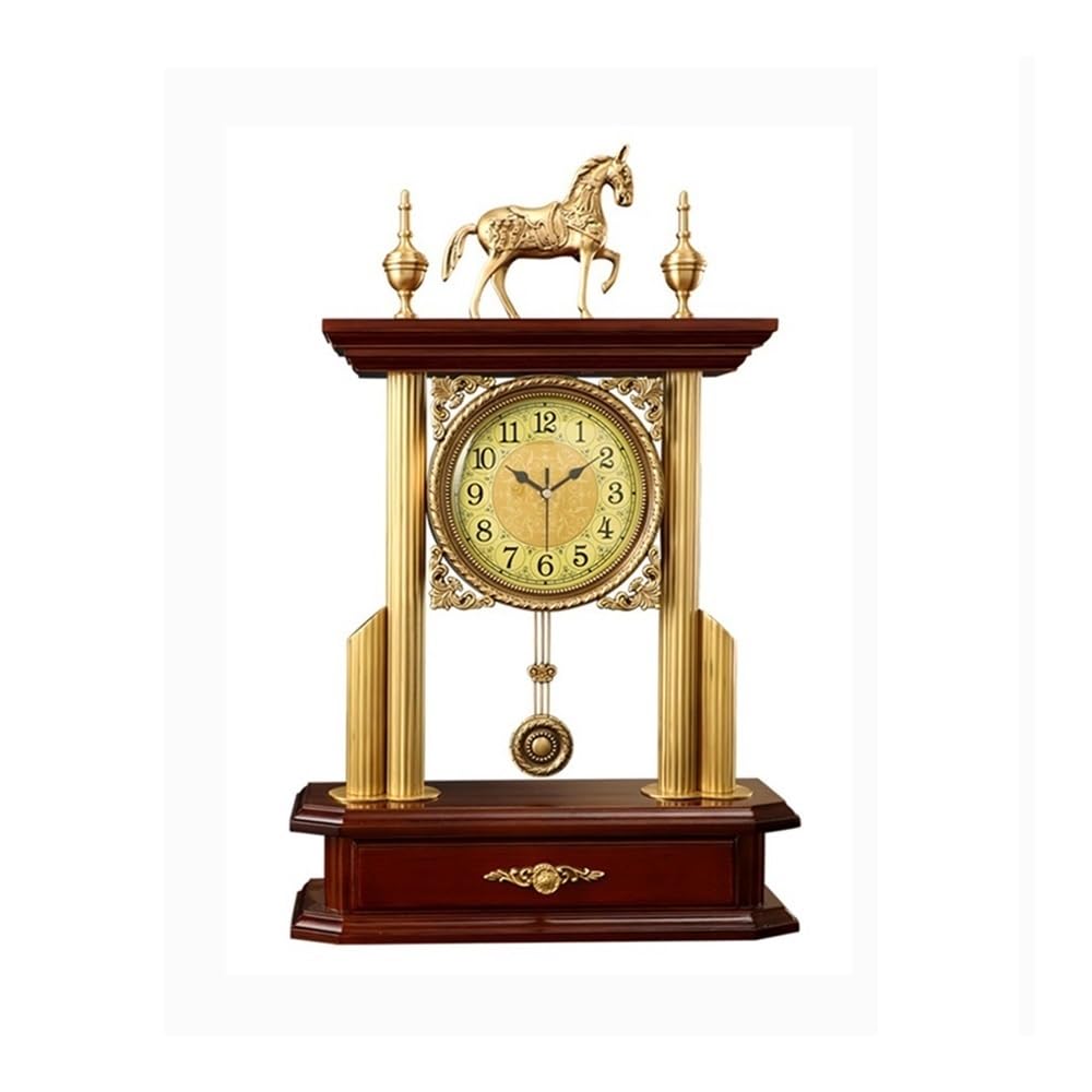 Reloj de mesa de latón silencioso para salón