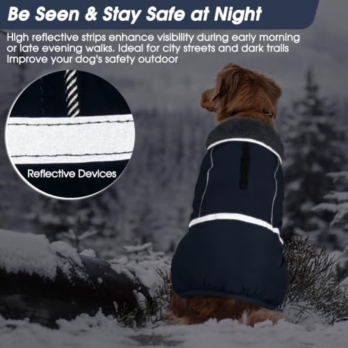 Image of QBLEEV Warm Dog Coat, Reflective Dog Jacket, Waterproof Dogs Winter Coat