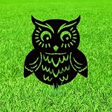 WADORN Estacas decorativas de metal con diseño de búho negro para jardín, silueta de búho negro, estatuas de metal para exteriores, adorno de animales, regalo de pájaro negro, decoración artística