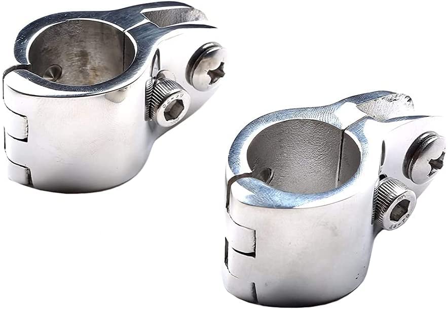 Image of MIZUGIWA Boat Bimini Top Hinge Rail Mount,Bimini Jaw Clamp Slides Hinged,316 Stainless Steel Jaw Slide Boat Marine Hardware Heavy Dudy for 7 /8 Inch Tube W /Locking Screw,Boat Yacht,Pack of 4