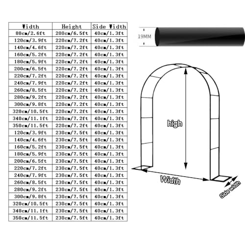 Arco de jardín de metal blanco regulable, enrejado para plantas y bodas 3