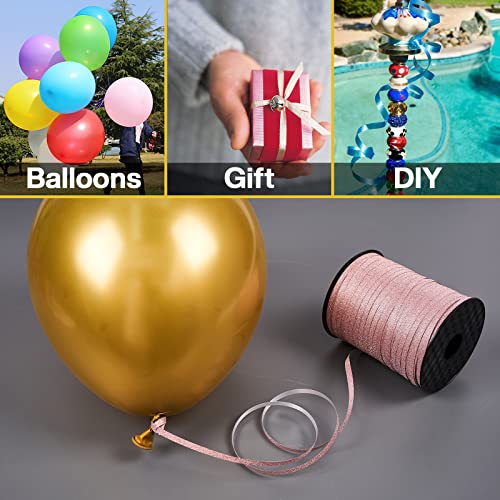 Image of PartyWoo Rose Gold Ribbon - 500 Yard Curling Ribbon for Crafts, Balloons, Gift Wrapping, Hair, Florist Flowers (1 Roll)