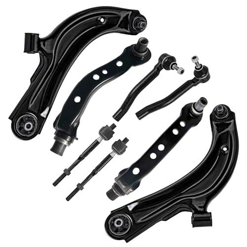 Image of Detroit Axle - Front Upper & Lower Control Arms w /Ball Joints + Inner & Outer Tie Rod Ends Replacement for Nissan NV200 Sentra - 8pc Set