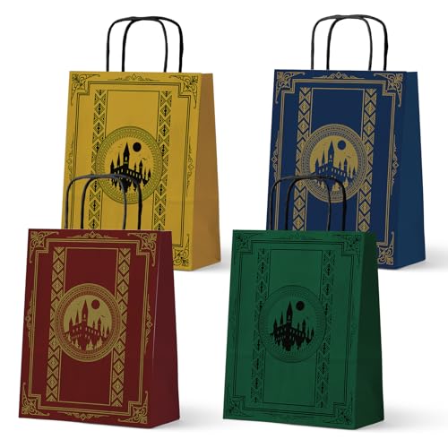 WEEPA 24 Pcs Magical Wizard Party Favor Bags Wizard School Paper Gift Bags with Handles Magical Goodie Bags for Birthday Party Decorations