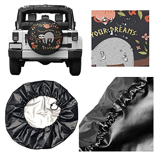 Luiaard bloem tak Volg uw droom reserveband cover wiel beschermers waterbestendig universele reservewiel band cover fit… - Image 6