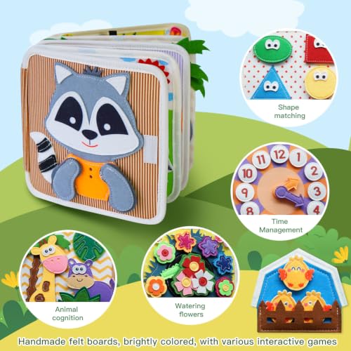 Image of Busy Books for Toddlers 1-3, Montessori Toys, Sensory Activity Busy Boards