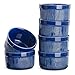 Navaris Boles de cerámica para Horno - Set de 6X Cuenco para Hornear a máx. 220 °C - Ramequines de 9 x 5 cm - Recipientes de gres de Cocina - Azul
