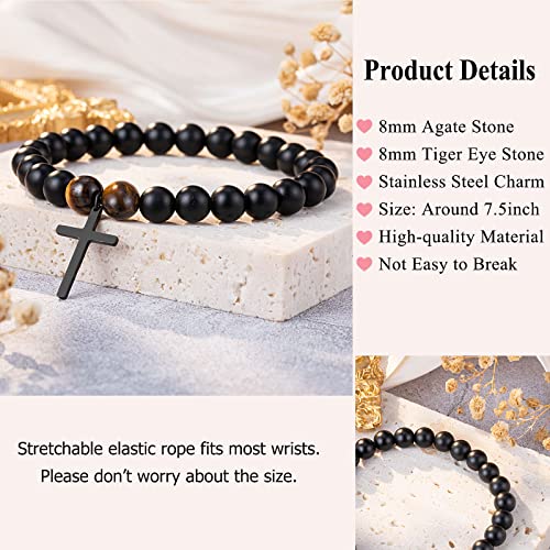 Pinkdodo Graduation Father's Day Gifts For Boyfriend, Boyfriend Gifts From Girlfriend, Anniversary Birthday Gifts For Him Boyfriend Cross Bracelet Valentines Day Gift Ideas #TOP4