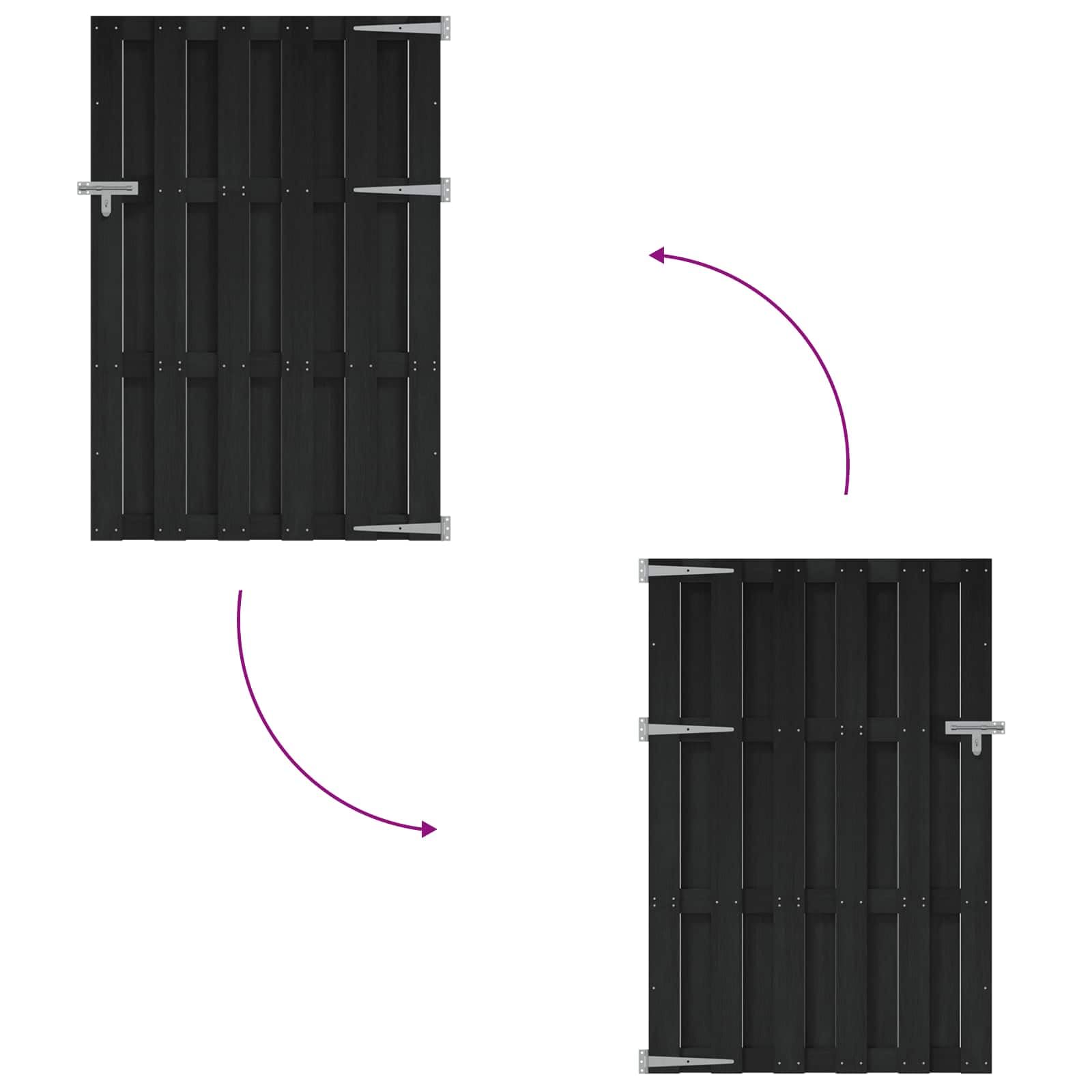 vidaXL Gartentor 100 x 150 cm WPC und Aluminium Schwarz,
