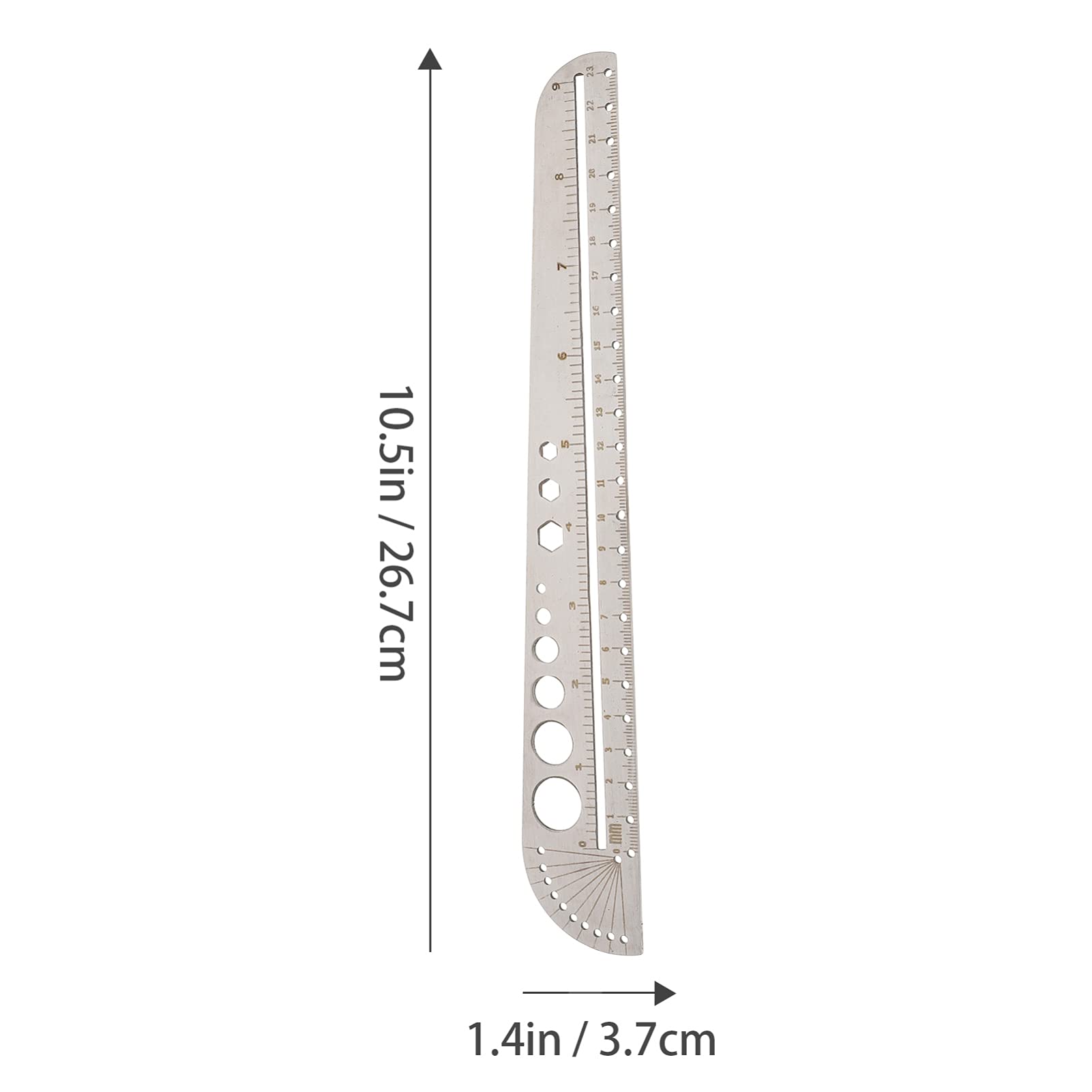 ERINGOGO 1Pc Multi Functional Stainless Steel Ruler Precision Measuring Tool for Architects Engineers and Students Lightweight Design with Accurate Measurement Scales Silver