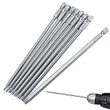 Fácil de usar: el tipo de vástago es hexagonal de 6,35 mm/1/4 de pulgada, la punta larga magnética es adecuada para destornilladores eléctricos, destornilladores manuales, taladros eléctricos, herramientas de grupo y más.