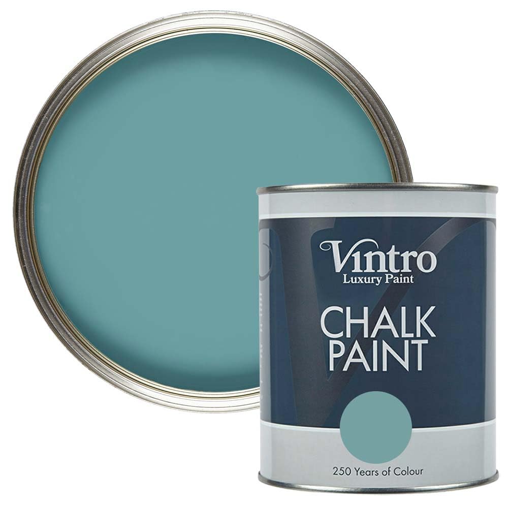 Vintro Paint Casper Vintro | Blue/Green Chalk Paint | Furniture Paint | Shabby Chic | Upcycle | Decorate | Ultra Matt Finish | 1 Litre (Casper)