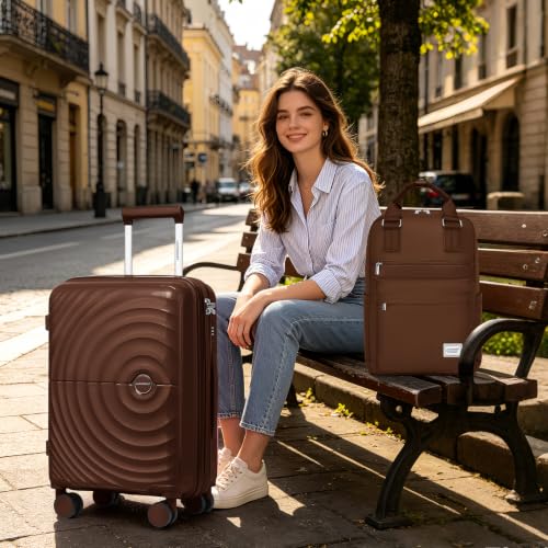 Image of LARVENDER Expandable Carry On 3 Piece Luggage Set with Backpack