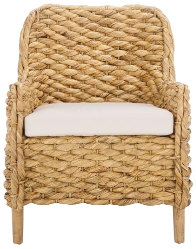 SAFAVIEH Home Collection Purrl Tropical Coastal Natural Solid Wood Hyacinth Accent...