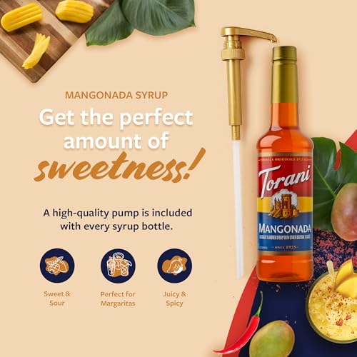 Image of Torani Mangonada Syrup, Flavoring for Iced Tea, Lemonade, Sodas, and Cocktails, Pump Included, 25.4 Fl Oz