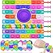 MOISO 16 braccialetti con giocattolo Pop Fidget, indossabili, con bolle sensoriali, per alleviare lo stress, per bambini e adulti, ADHD e ansia