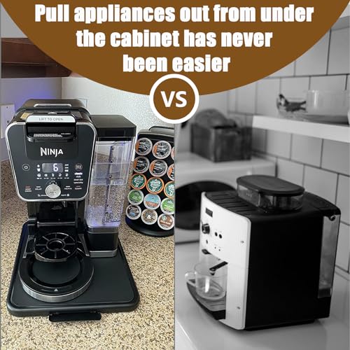 Kitchen Appliance Sliding Tray Coffee Maker Sliding Caddy with Rolling Wheels Under Cabinet Countertop Storage Organizer Moving Slider Extra Deep for Kitchenaid Stand Mixer Air Fryer Toaster Blender by Whaleme - Image 4