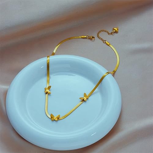 Miniatura 5 de MIYU - Collar de mariposa de acero inoxidable 316L para mujer cadena Plana de serpiente joyeria regalos de cumpleaños