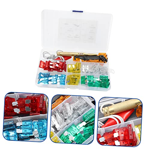 Kit de Fusibles para Automóvil 5/10/15/20/25/30 A (90 unidades), Extractor de Fusibles y Probador de Voltaje Negro, para Uso Automotriz miniatura 3