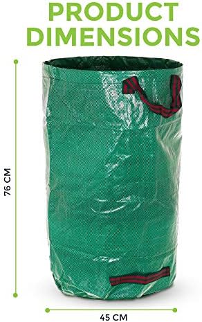 LIVIVO Set of 3 Premium Heavy Duty Reusable Garden Waste Bags with Extra Secure Handles and Strong Flexible Hoop to Increase Stability (120 Litre)