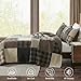 Woolrich Winter Hills Reversible Quilt Set - Cottage Styling Reversed to Solid Color, All Season Lightweight Coverlet, Cozy Bedding Layer, Matching Shams, Oversized King/Cal King, Plaid Tan 3 Piece