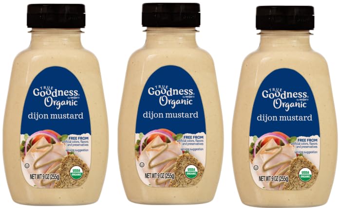 Paquete de 3 mostaza Dijon orgánica, 9 onzas