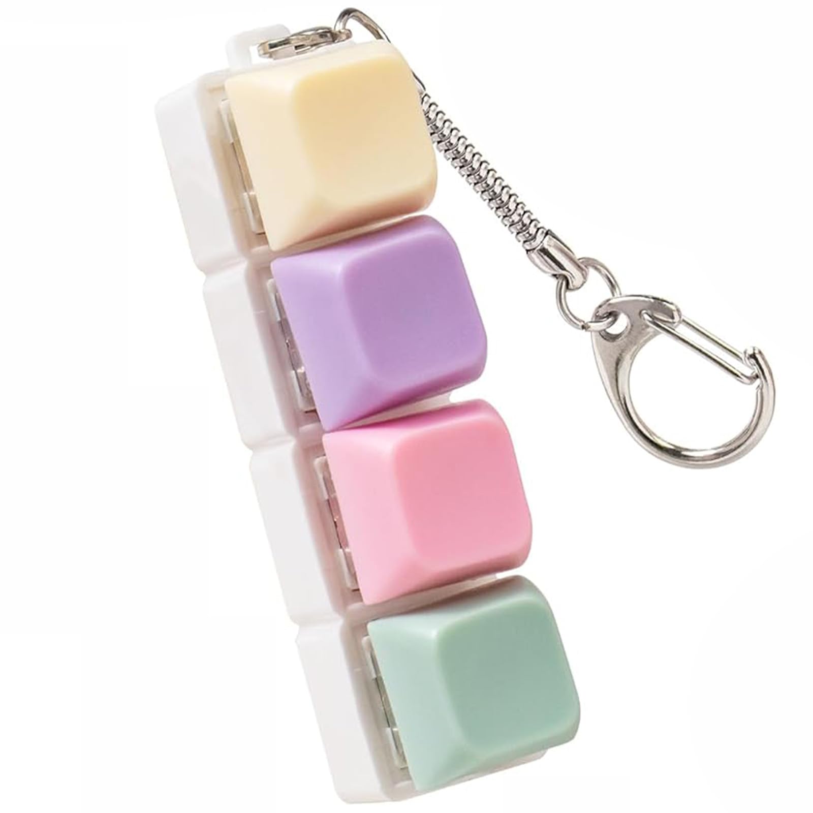Funny Colorful Fidget Keyboard, Anti-Stress Clicker Keyboard, Toy Button Clicker, Funny Decompression Keyring