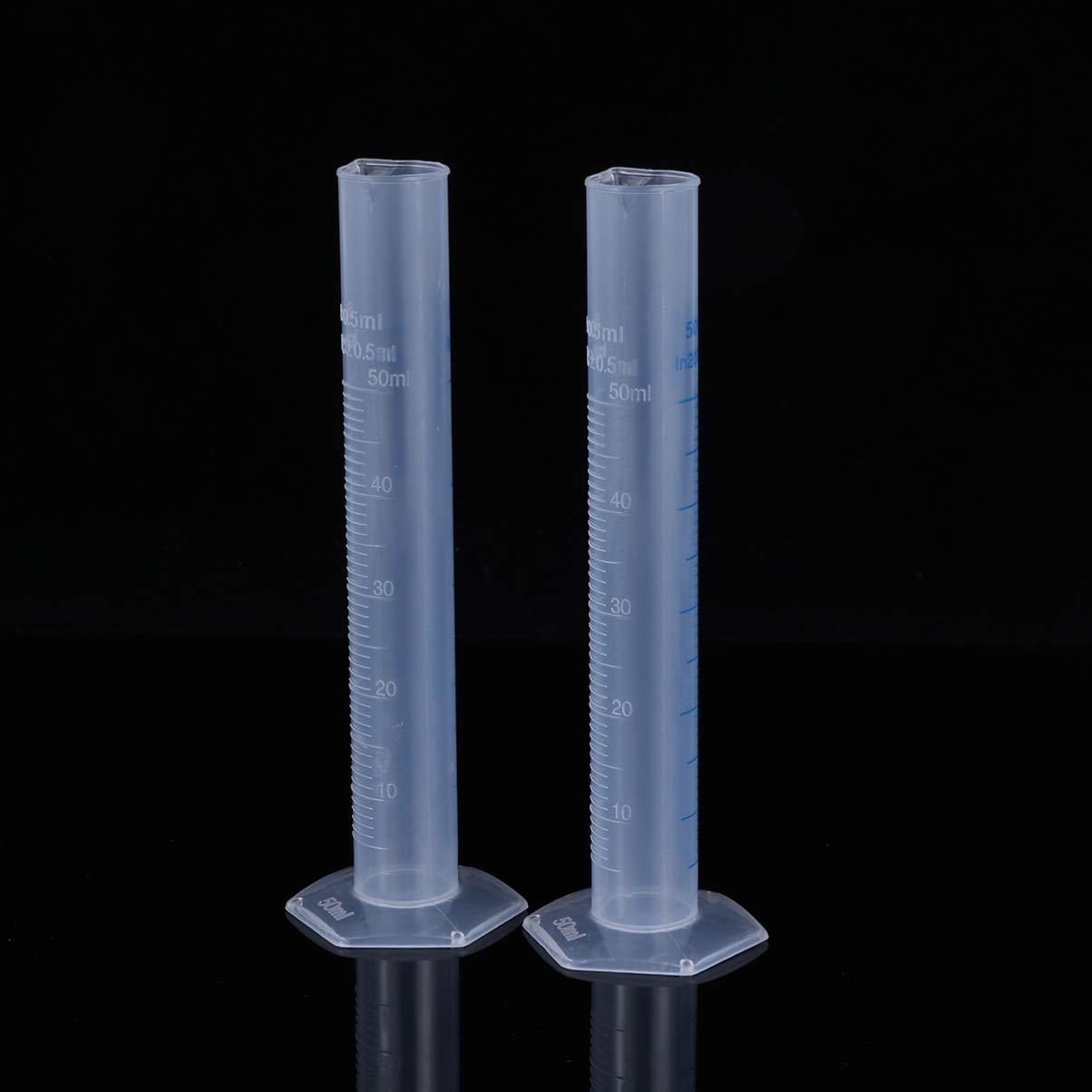 Hemoton 5pcs Plastic Graduated Measuring Cylinder Hexagonal Base Plastic Lab Cylinder for Accurate Measurements School