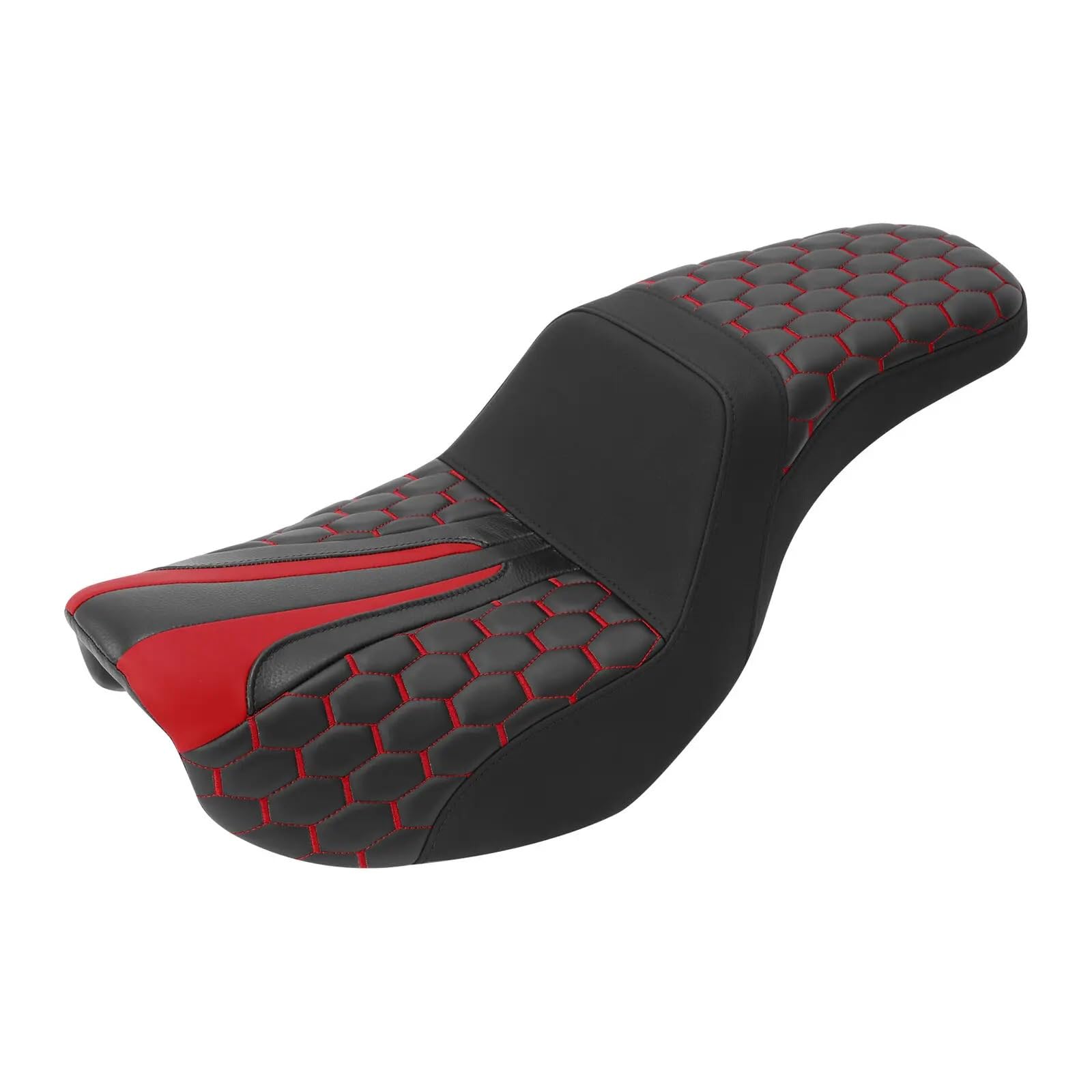 Siedzisko Fotel pasażera motocyklisty pasuje do Harley Dyna Low Rider Fat Bob Street Bob 2006-2017 Motocykl Siedzisko(Red)
