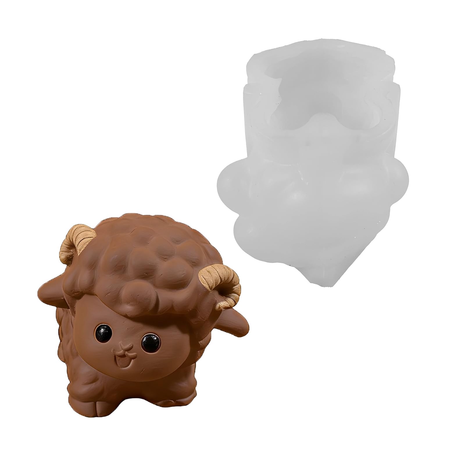 Osniyaw C Flexible Sheep Silicone Andle Mould For Making Handmade Soap Hocolate With Detailed Designs