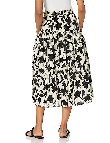 MOON RIVER Women's Floral Tassel Tiered Pleats Midi Skirt2