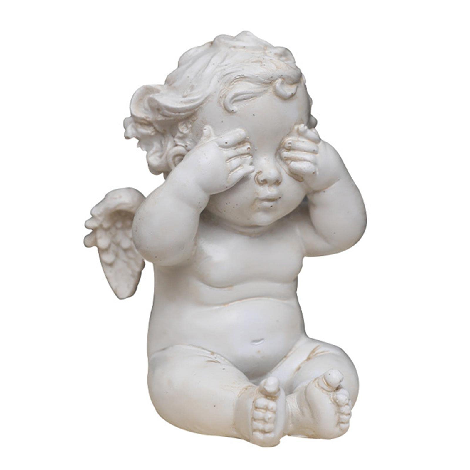 Ornament Art Sculpture Statue Antiques Collectables, 2X Adorable Estatua de ángel de querubín en Miniatura y decoración de la Mesa de estantes al Aire Libre