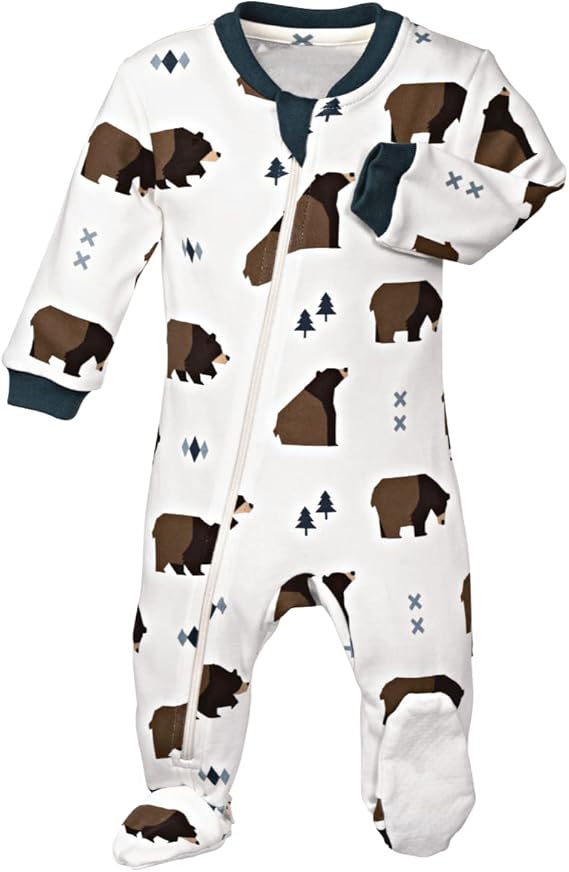 ZippyJamz Zipper Organic Sleeper Footed Onesies Sleeper
