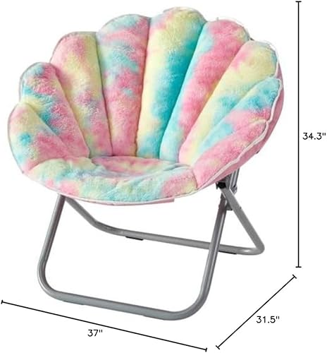 Silla plegable de piel sintética con ribete holográfico cómoda y fácil de plegar y almacenar cómoda silla de lectura para dormitorio o sala de estar