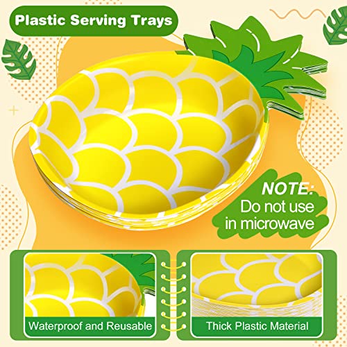 24 Count Pineapple Plates Hawaiian Tropical Luau Party Plates Kids' Adults Party Pineapple Dinner Plate For Birthday Baby Shower Wedding Hawaiian Summer Beach Party Decorations, 9.25 X 6.42 Inches #TOP3