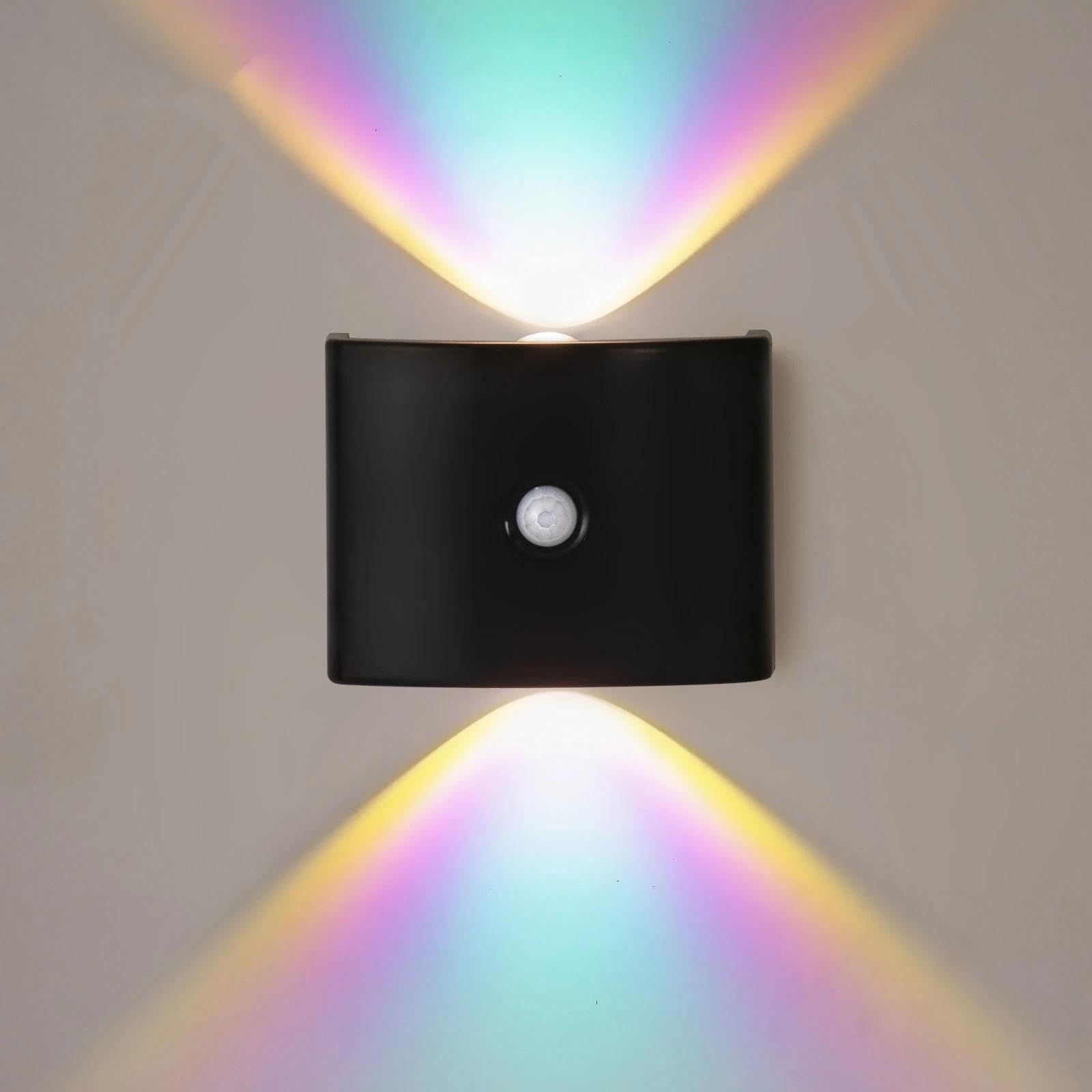 GAOHONGMEI Motion Sensor Night Light, Wireless Rechargeable Wall Lights(Black,Neon Light)