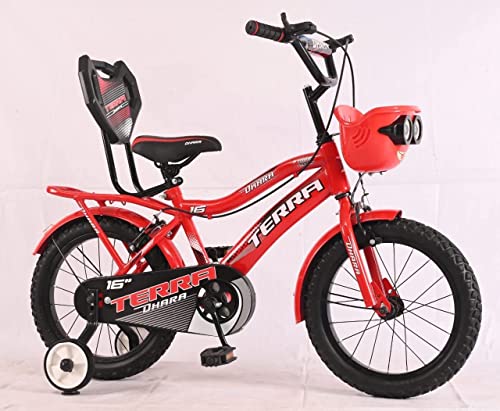 Kid Bicycle 5-7 Years Size 16T for Unisex Steel Rim EVA Tubeless Tyre in Built Carrier (Multiple Colors Blue/Red/Pink/Yellow) Toy Review India (Iknoor World )