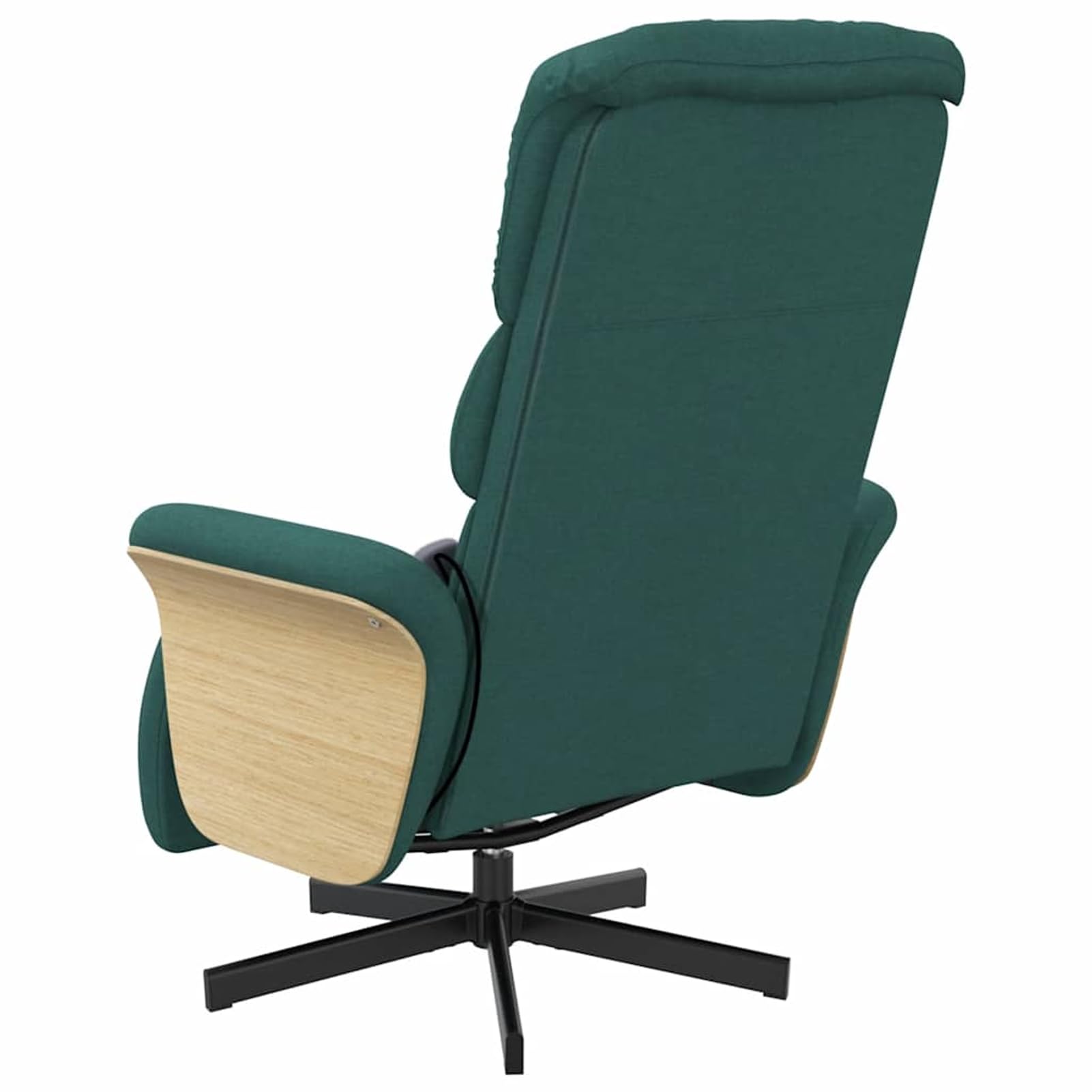 Fotel do masażu z funkcją leżenia i masażem wibracyjnym, 100% tkanina poliestrowa, ciemnozielony, 79,5 x 129,5 x 95,5 cm (pozycja leżąca), ergonomiczny