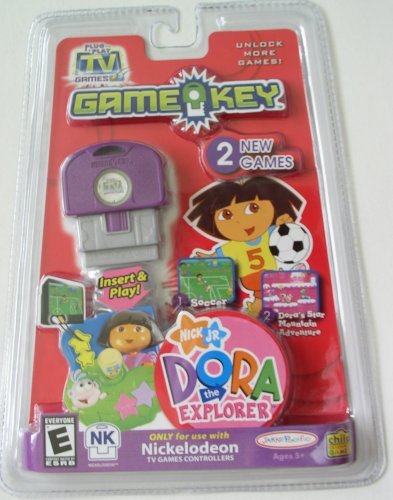 JAKKS Pacific Plug It in & Play Nick Jr. Dora The Explorer Gamekey with Soccer & Dora's Star Mountain Adventure, NK