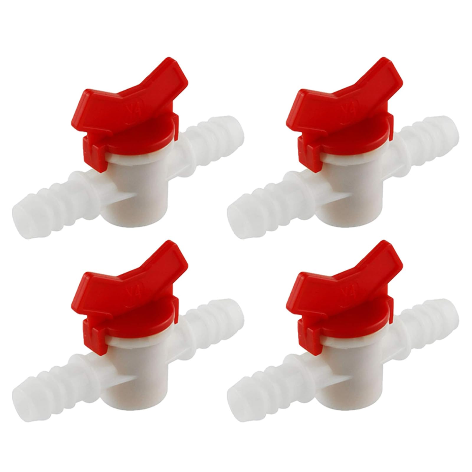 SagaSave 4PCS Barbed Ball Valve, 16mm Drip Irrigation Barbed Ball Valve, Shut Off Switch Flow Control Valve, Ball Valve Barbed, Hose Pipe Joiner Faucet Connector Adapter (WT)