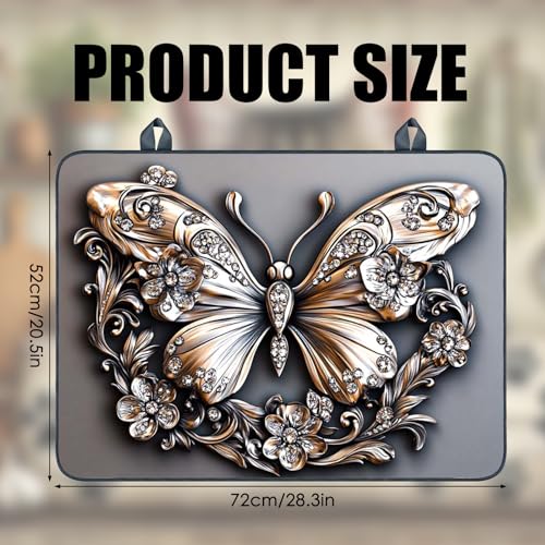 Image of Nuxovilar Gilded Butterfly Stove Cover Diatom Mud 28.65x20.47 In | Glass Protector Countertop Mat Counter Saver Cooktop Cover Kitchen Elegant Cooking Room (Diamond Butterfly)